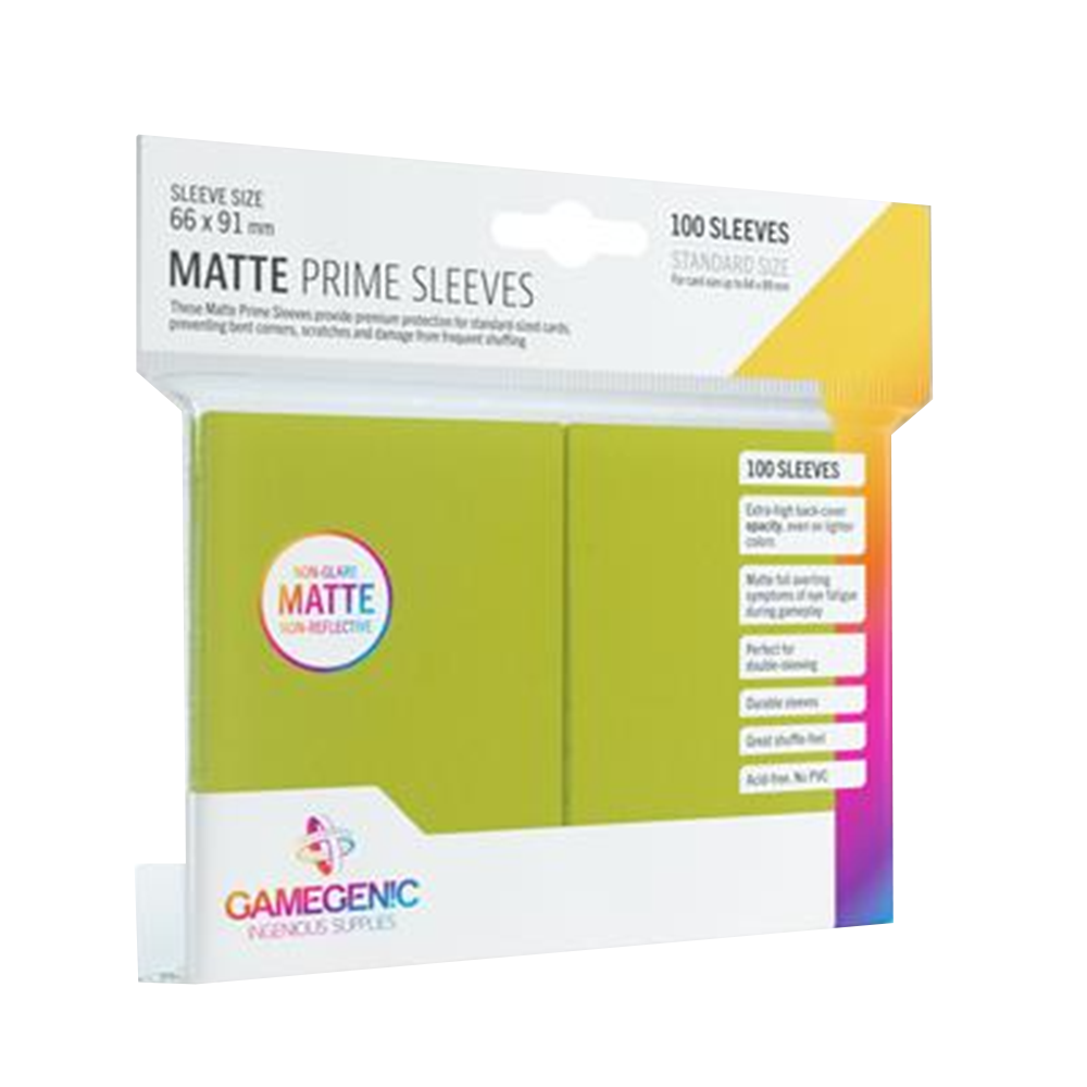 Gamegenic Matte Prime Sleeves – Lime (100 stk)