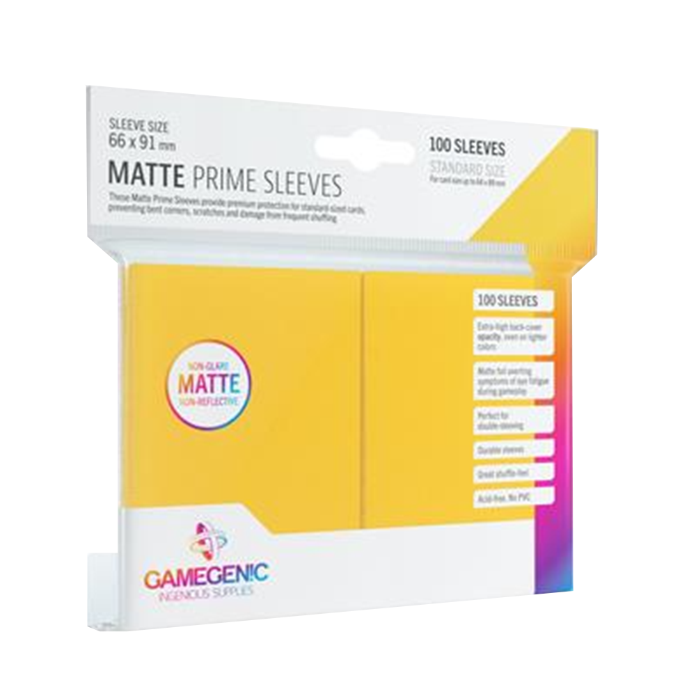 Gamegenic Matte Prime Sleeves – Yellow (100 stk)
